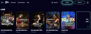 21Bit live casino.